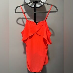 BONGO Orange Asymmetrical‎ Ruffled Camisole